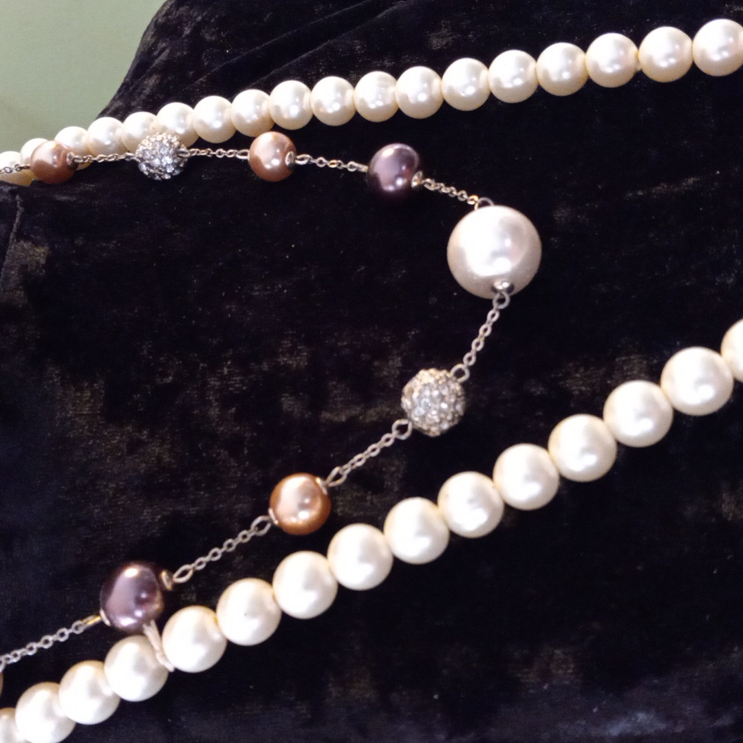 Nyc Pearl And Bead Necklace 18 & 24 In Long.